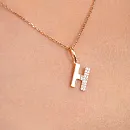 Подвеска из красного золота с фианитами