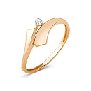 Кольцо из красного золота с фианитом