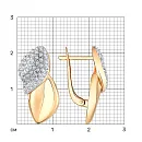 Серьги из красного золота с фианитами