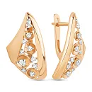 Серьги из красного золота с фианитами