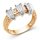 Кольцо из красного золота с фианитами