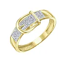 Кольцо из желтого золота с фианитами