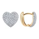 Серьги из красного золота с фианитами