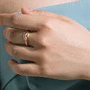 Кольцо из красного золота с фианитами