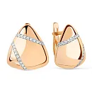 Серьги из красного золота с фианитами