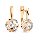 Серьги из красного золота с фианитами