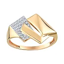 Кольцо из красного золота с фианитами