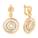 Серьги из красного золота с фианитами