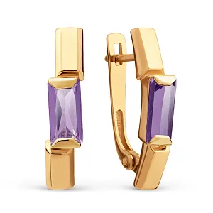 Серьги из красного золота с аметистами