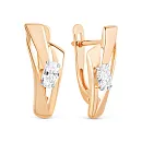 Серьги из красного золота с фианитами