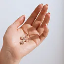 Крест из красного золота с фианитами