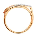 Кольцо из красного золота с фианитами