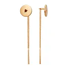 Серьги продевки из красного золота