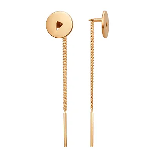 Серьги продевки из красного золота