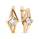 Серьги из красного золота с фианитами