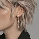 Серьги из красного золота с фианитами