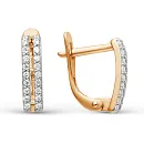 Серьги из красного золота с фианитами