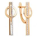 Серьги из красного золота с фианитами