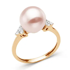 Кольцо из красного золота с фианитами