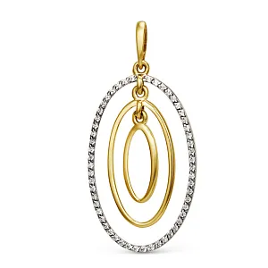 Подвеска из желтого золота с фианитами