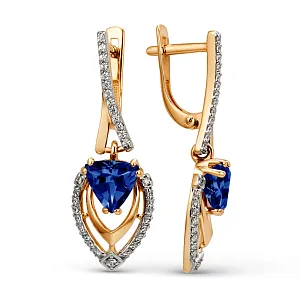 Серьги из красного золота с корундами