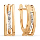 Серьги из красного золота с фианитами