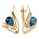 Серьги из красного золота с лондон топазами