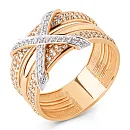 Кольцо из красного золота с фианитами