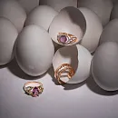 Кольцо из красного золота с фианитами