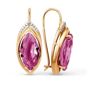 Серьги из красного золота с корундами