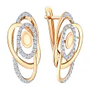 Серьги из красного золота с фианитами