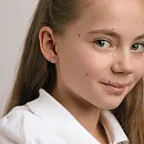 Серьги пусеты из красного золота с фианитами