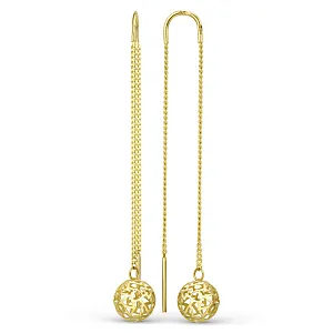 Серьги продевки из желтого золота