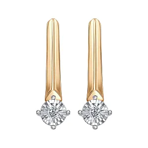 Серьги из красного золота с бриллиантами