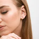 Серьги из красного золота с фианитами