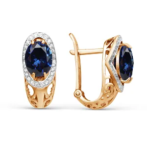 Серьги из красного золота с корундами