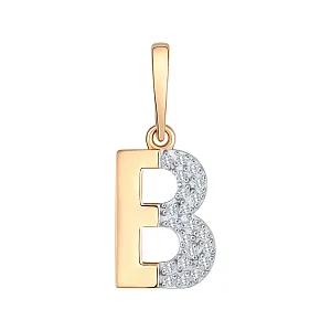 Подвеска из красного золота с фианитами