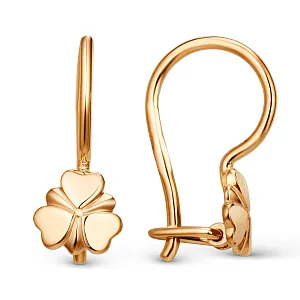 Серьги детские из красного золота