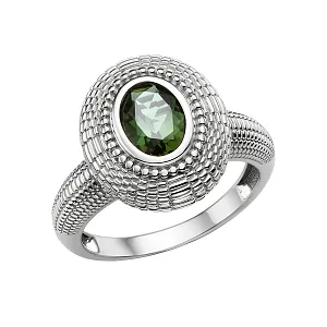 Кольцо из белого золота с турмалином