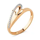 Кольцо из красного золота с фианитами