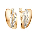 Серьги из красного золота с фианитами