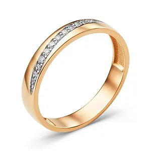 Кольцо из красного золота с фианитами