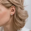 Серьги пусеты из красного золота с фианитами