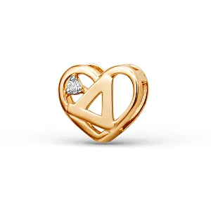 Подвеска из красного золота с фианитом