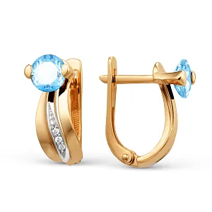 Серьги из красного золота с swiss топазами