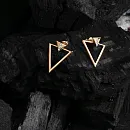 Серьги пусеты из красного золота с фианитами