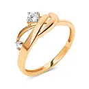 Кольцо из красного золота с фианитами