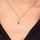 Подвеска из красного золота с фианитами