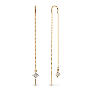 Серьги из красного золота с фианитами