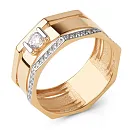 Кольцо из красного золота с фианитами